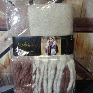 Nichole's boutique Cozy Oblong Fun Colors Scarf~Funky frindge NEW~Soft a…